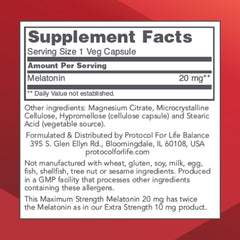 Close-up of Melatonin 20 mg capsules