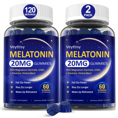 Front view of Melatonin 20mg Gummies for Adults in a bottle