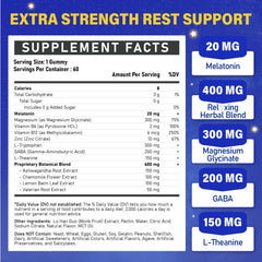 Nutrition label showing melatonin ingredients