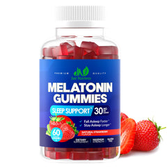 Front view of Melatonin 30mg Gummies bottle in Strawberry flavor