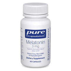 Pure Encapsulations Melatonin 3 mg bottle and box on white background