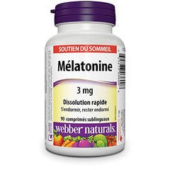 Peppermint-flavored melatonin tablet dissolving under the tongue