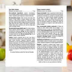 Box packaging for Melatonin 3 mg quick-dissolve tablets