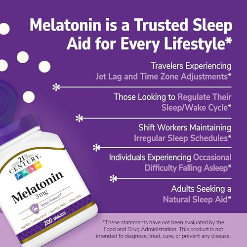 Melatonin 3 mg tablets bottle close-up