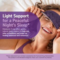 Front view of melatonin 3 mg tablets bottle