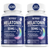 Melatonin 50 mg bottle label with 120 servings