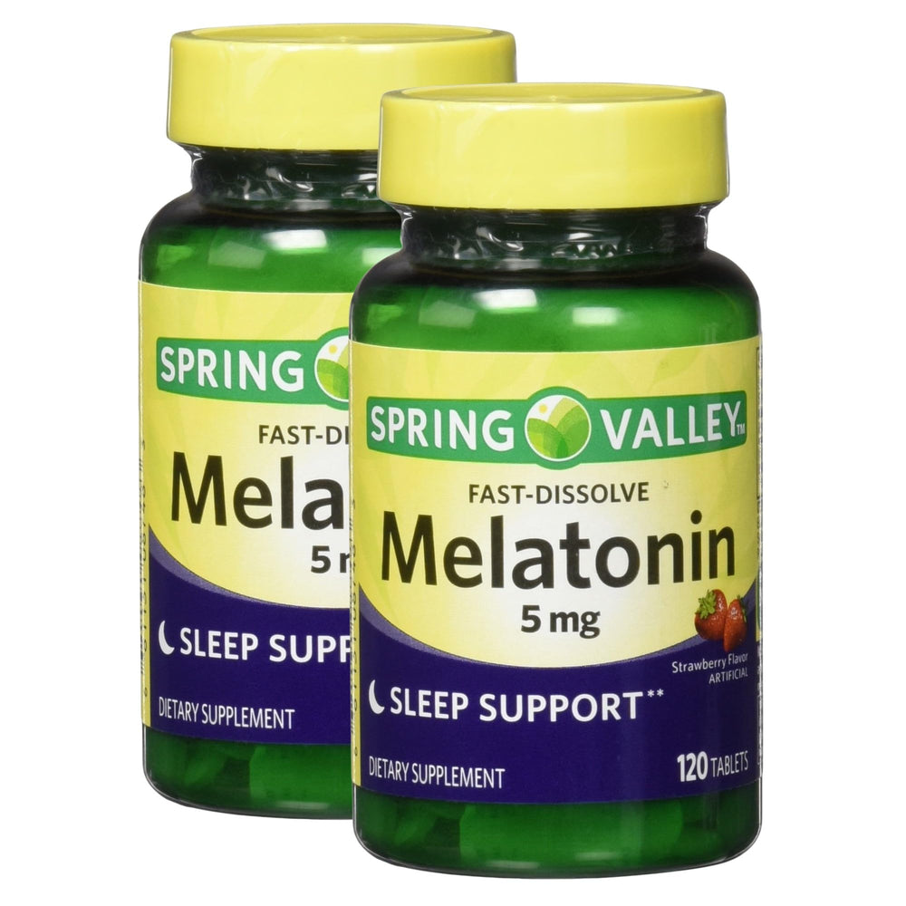 Melatonin 5mg fast-dissolving strawberry-flavored chewables bottle