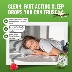 Berry vanilla flavored melatonin drops splash in a glass