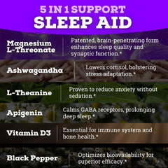 Melatonin-free sleep support emphasis