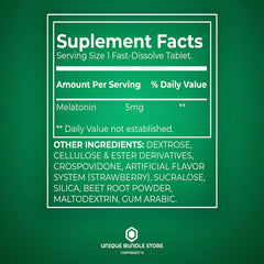 Pack of 2 bottles with 120 strawberry-flavored melatonin chewables each