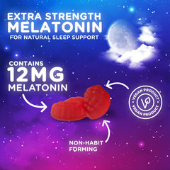 Melatonin sleep gummies for adults 12 mg label