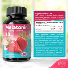 Non-GMO and allergen-free certification icons on melatonin packaging
