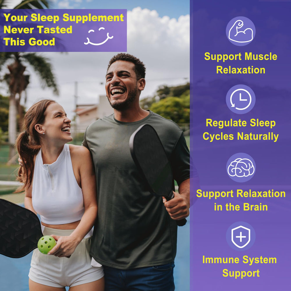 Front view of the melatonin-free sleep gummies bottle