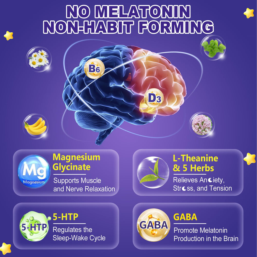 Close-up of melatonin-free sleep gummies