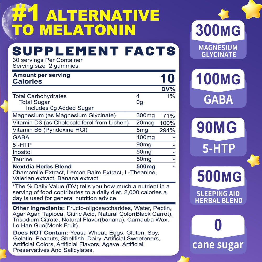 Melatonin-free sleep gummies bottle pack 2