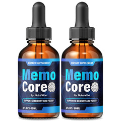 Memo Core Drops bottle label – memory support