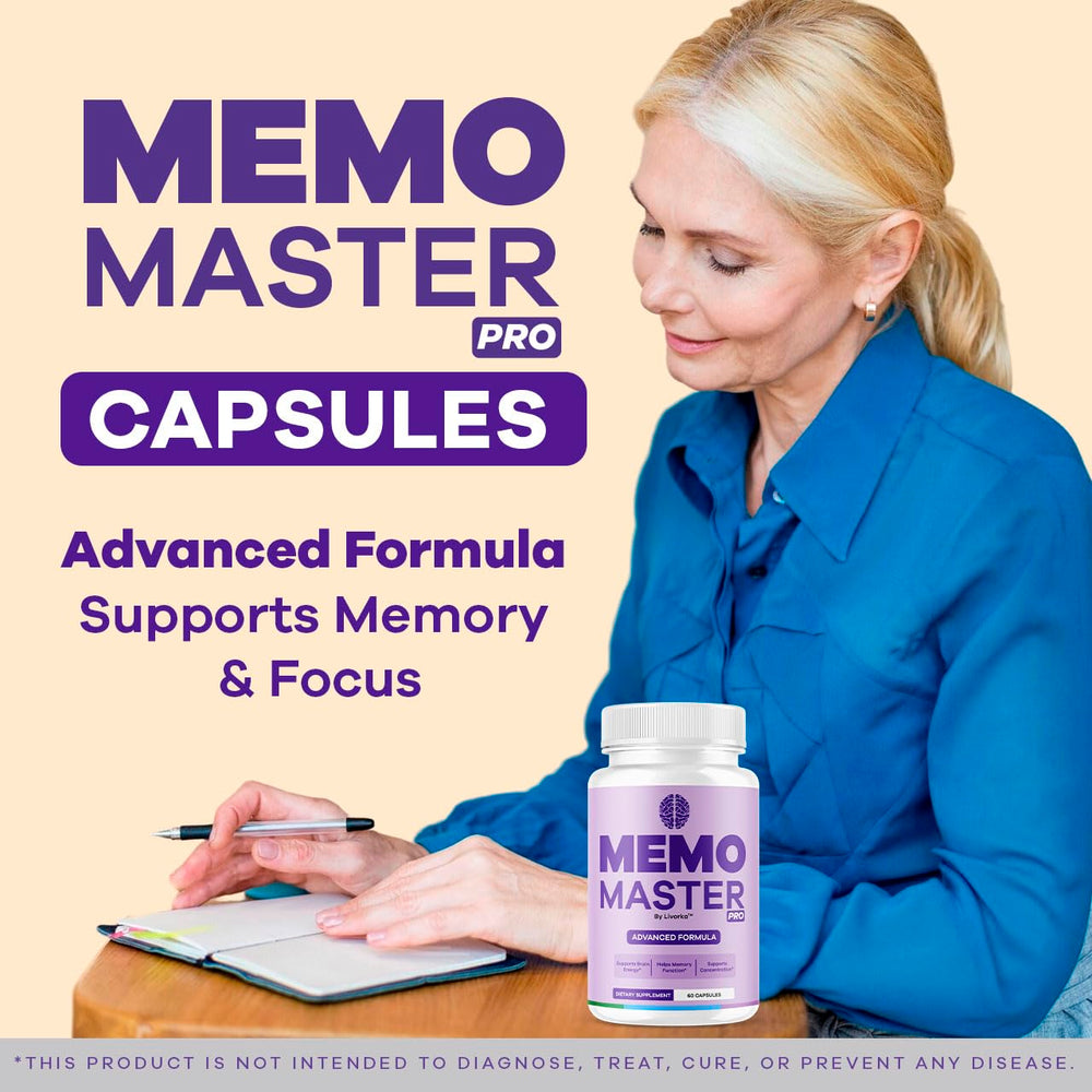 Front label close-up of Memo Master Pro bottle