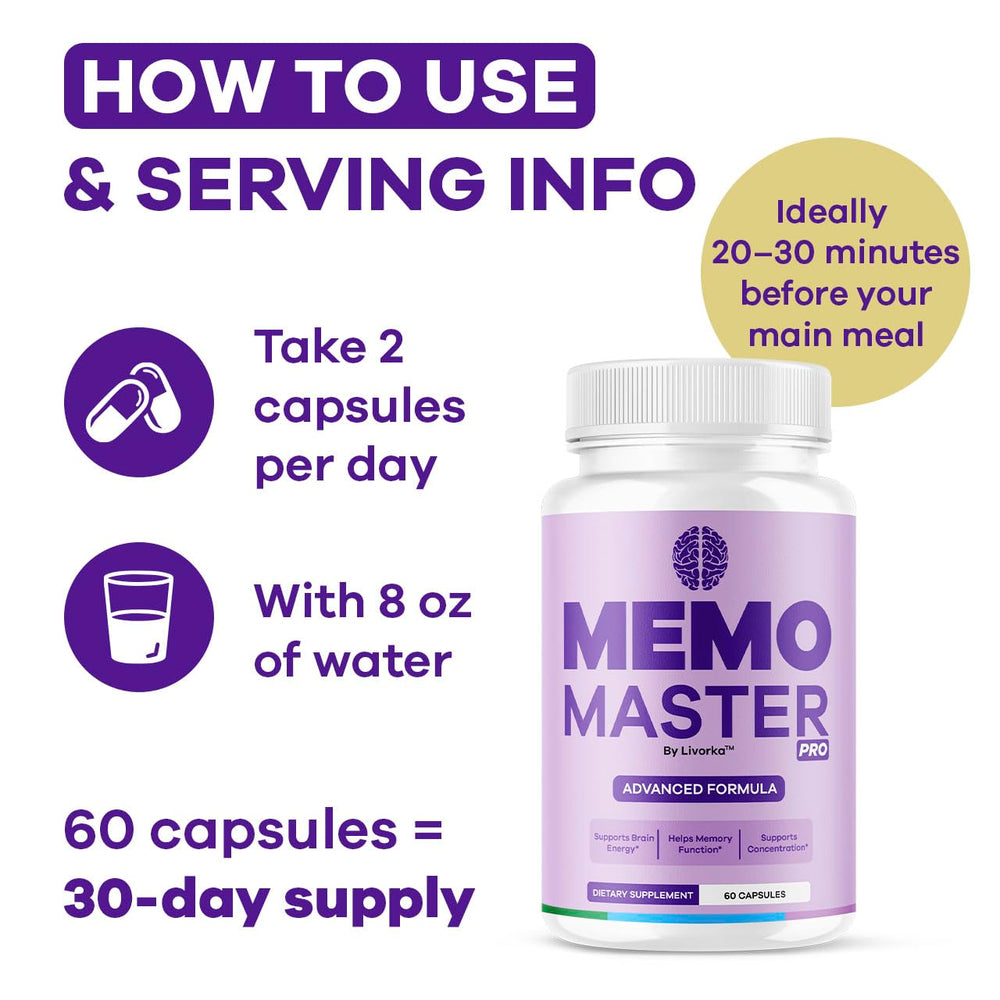 Two Memo Master Pro bottles for a 60-day supply