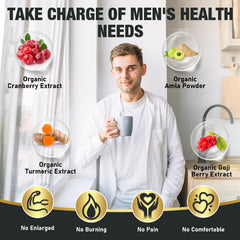 Men's digestive health probiotic benefits graphic