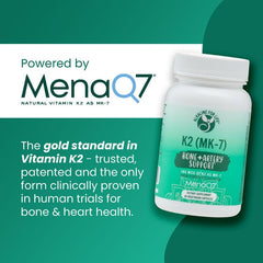 MenaQ7 Vitamin K2 MK-7 180 mcg patented form bottle label