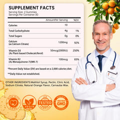 60-day supply box with orange calcium gummies