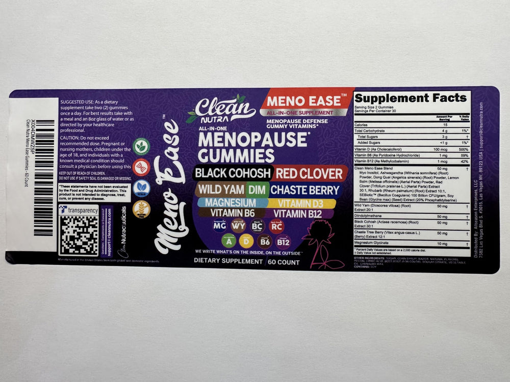 Meno Ease all in one menopause relief bottle