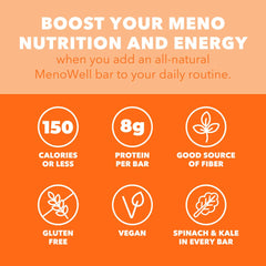 Maca and prebiotic fiber blend inside MenoWell bar for balanced appetite.