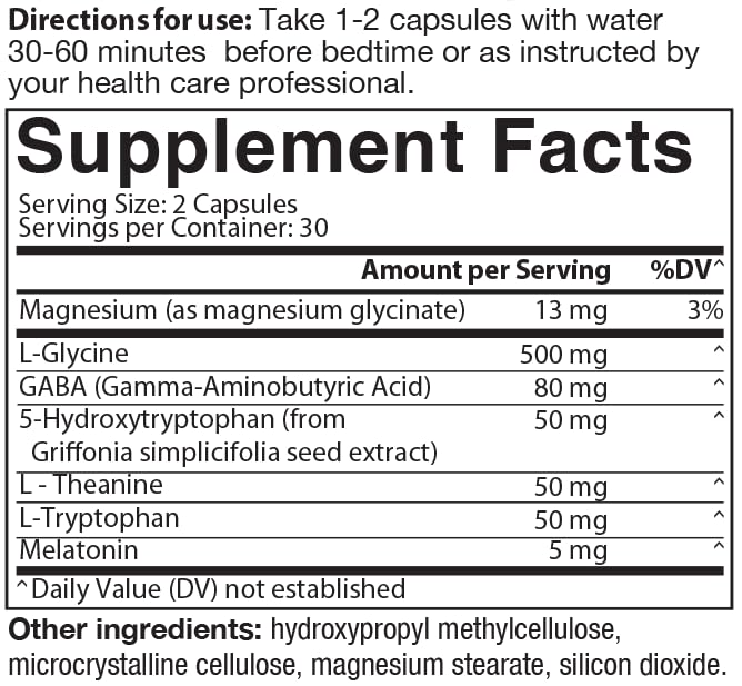 Relaxed nighttime scene with water glass and Well Rested bottle