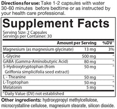 Relaxed nighttime scene with water glass and Well Rested bottle