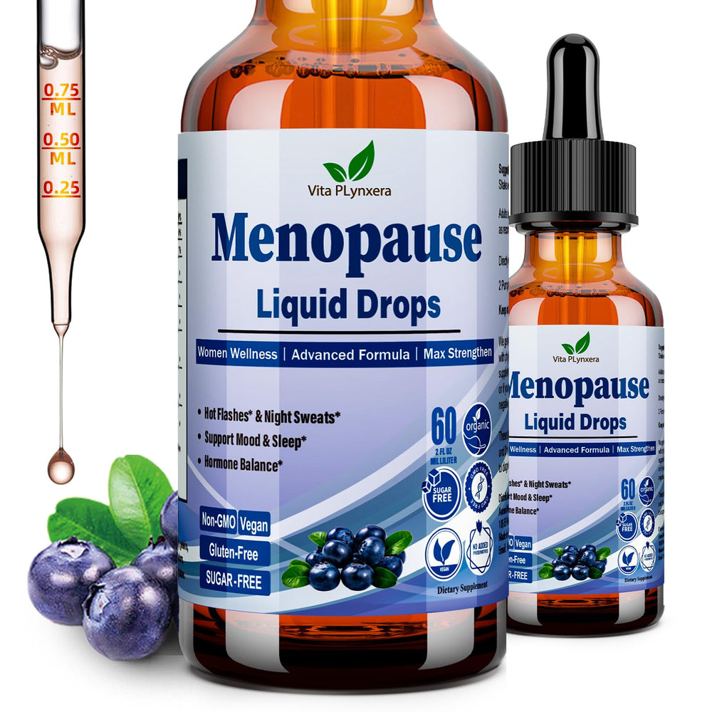 8-in-1 menopause liquid drops bottle – blueberry flavor