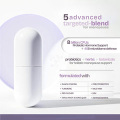 Chasteberry, DIM and probiotics visible as part of the supplement blend