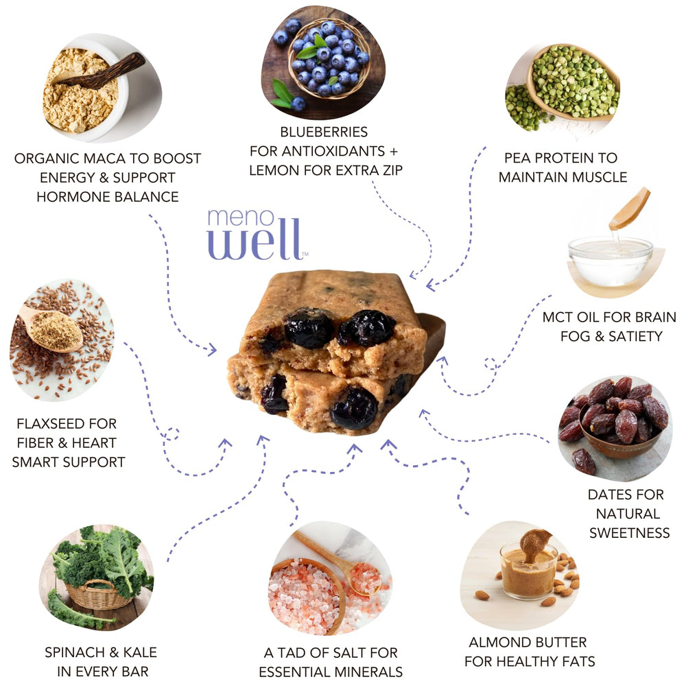 MenoWell bar desk energy boost for afternoon focus and clarity.