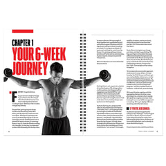 Men's Health 6-week progress bookmark highlights trackable progress to stay motivated.