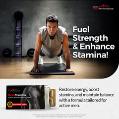MEN'S PeakPerformance Male Maximizer ingredients highlight maca, ashwagandha, and horny goat weed