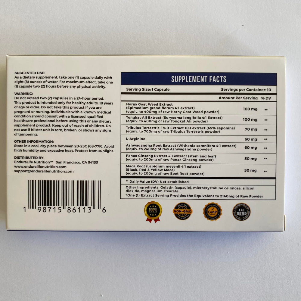 MEN'S PeakPerformance Tribulus Terrestris capsule for natural vitality enhancement.
