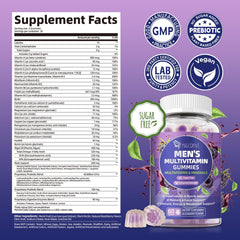 Close-up of blackberry-flavored men's multivitamin gummies