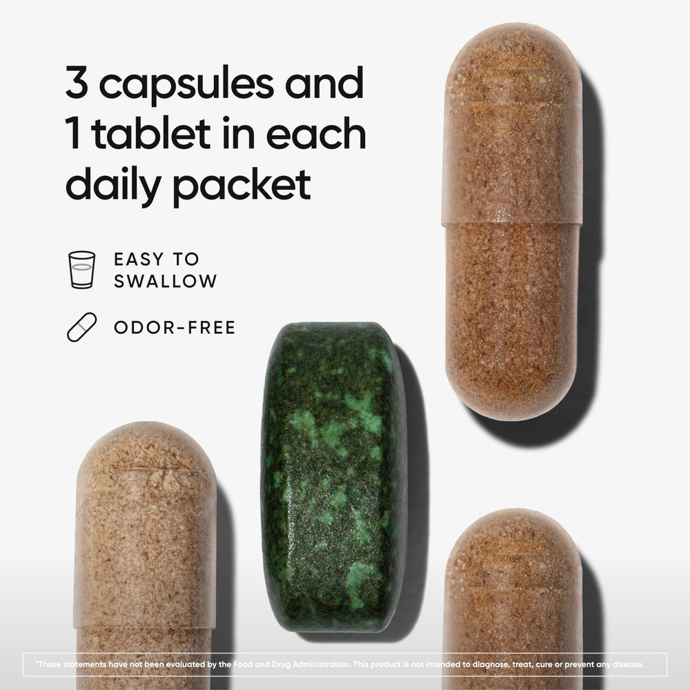 Front and back views of meOrigin daily multivitamin pack