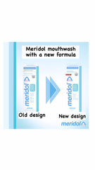 Meridol mouthwash packaging design variations