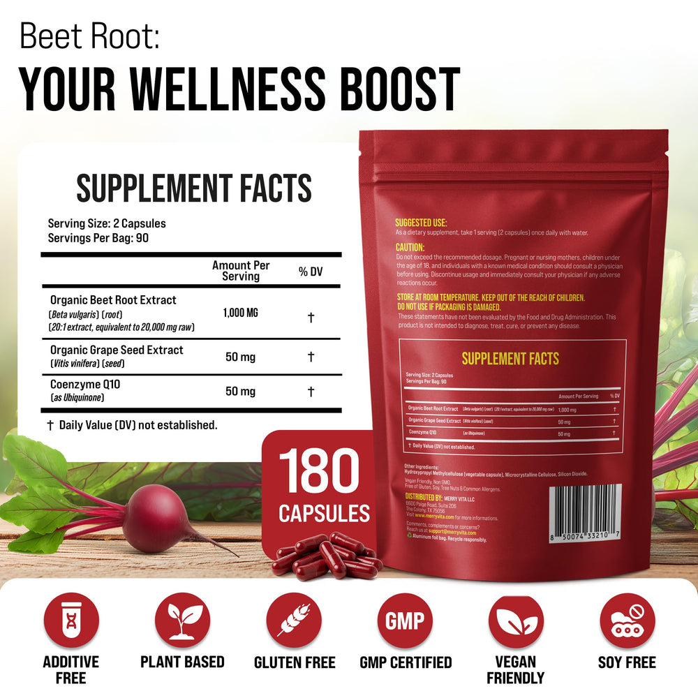 Product image collage of MERRY VITA Beet Root Capsules