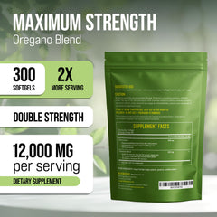Close-up of oregano oil and black seed oil blend ingredients