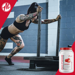 Metabolic Nutrition ISO PWDR Birthday Cake keto-friendly shake on the counter.