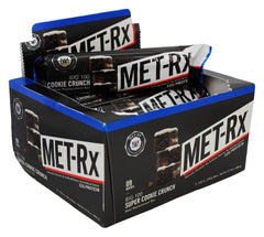 MET-Rx Colossal Cookie Crunch packaging side view highlights nine-bar bundle.