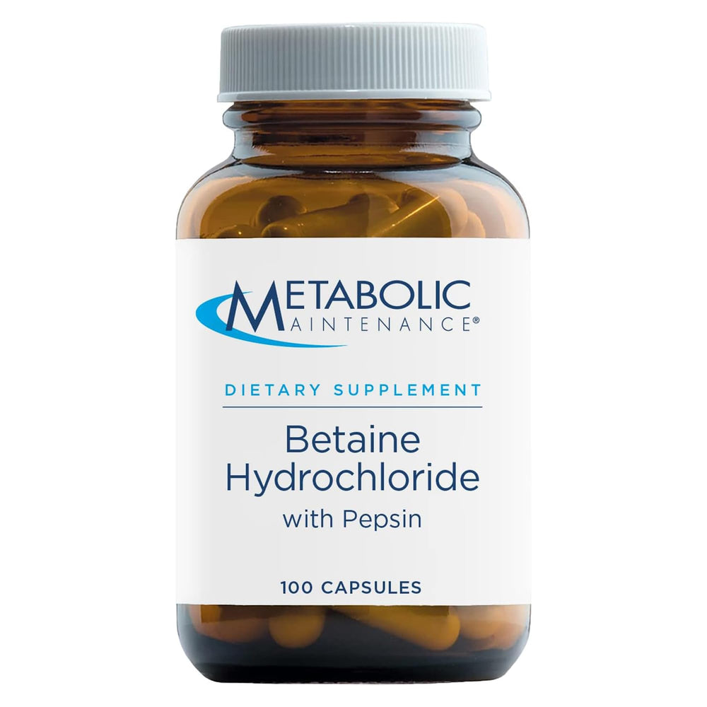 Metabolic Maintenance Betaine HCL + Pepsin supplement bottle