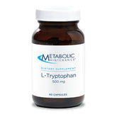 Bottle of Metabolic Maintenance L-Tryptophan 500mg 60 vegan capsules