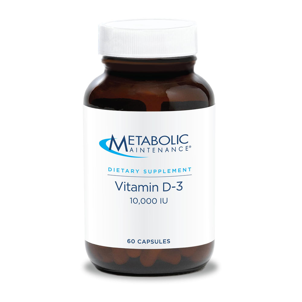 Metabolic Maintenance Vitamin D-3 10,000 IU bottle and capsules