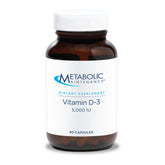 Bottle label of Metabolic Maintenance Vitamin D3 5000 IU with Vitamin C (90 softgels)
