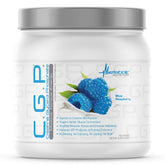 Metabolic Nutrition CGP blue raspberry powder tub ready for post-workout recovery.