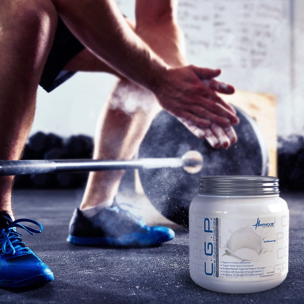 Metabolic Nutrition CGP powder dissolve closeup highlights smooth mixability.