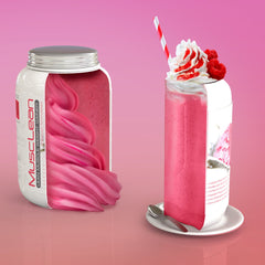 Enzyme-coated Musclean powder highlighting faster digestion and absorption.