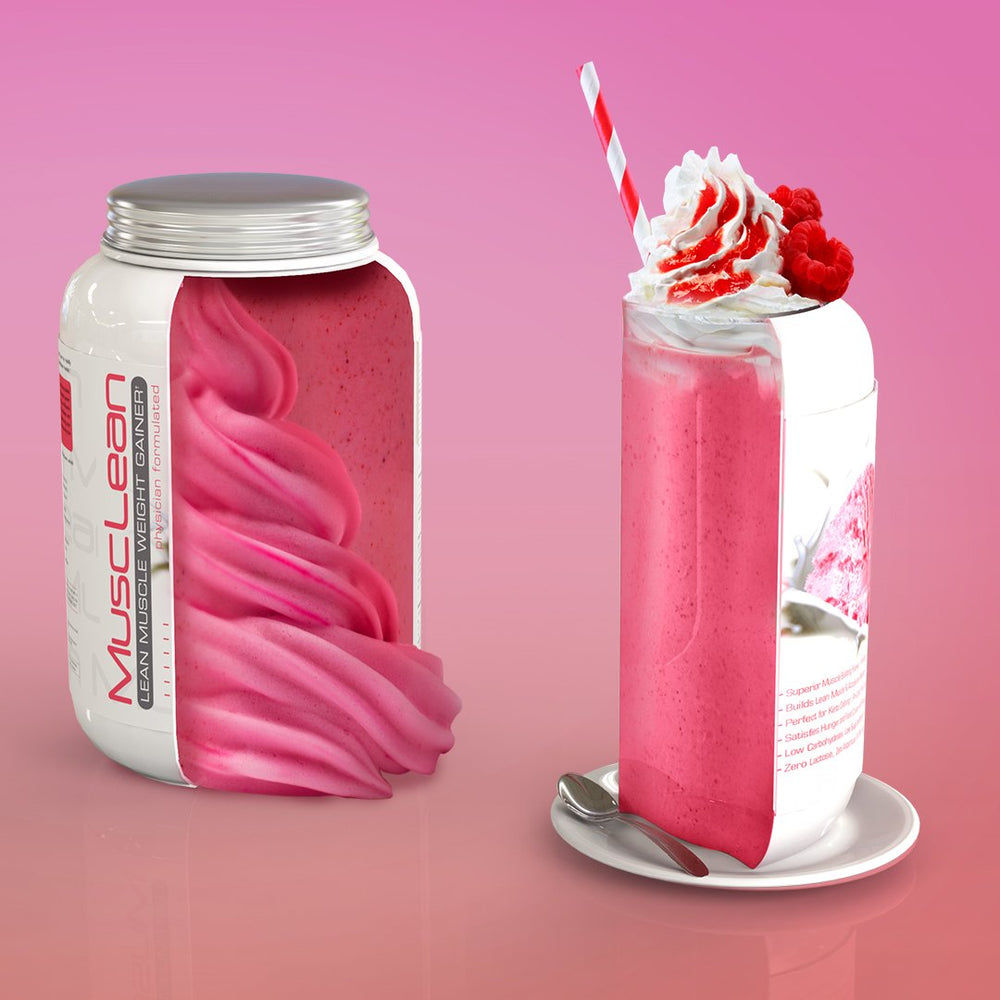 Musclean packaging emphasizes low sugar and keto-friendly nutrition.